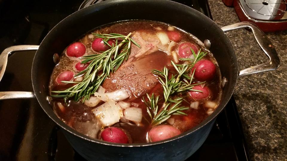 A delicious pot roast made with ingredients from our farm.